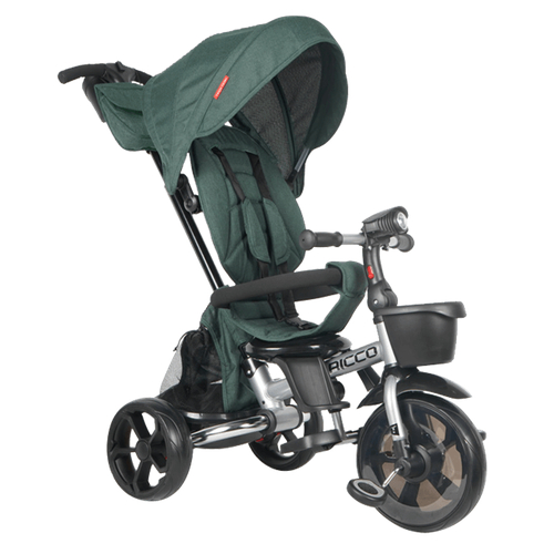 Велосипед детский трехколесный с ручкой TechTeam Ricco темно-зеленый 13199₽