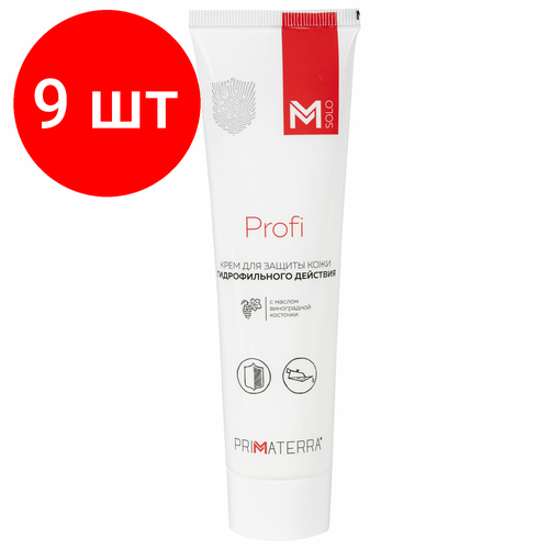 Комплект 9 шт, Крем защитный 100 мл M SOLO PROFI гидрофильный для кожи, от масел, красок, смазок, извести, цемента, 8714