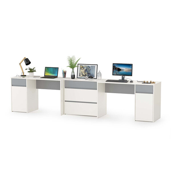 фото Торонто Компоновка № 09, цвет белый шагрень/стальной серый