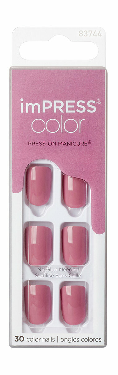 Твердый лак для ногтей короткой длины / Kiss Impress Color Press-On Manicure False Nails