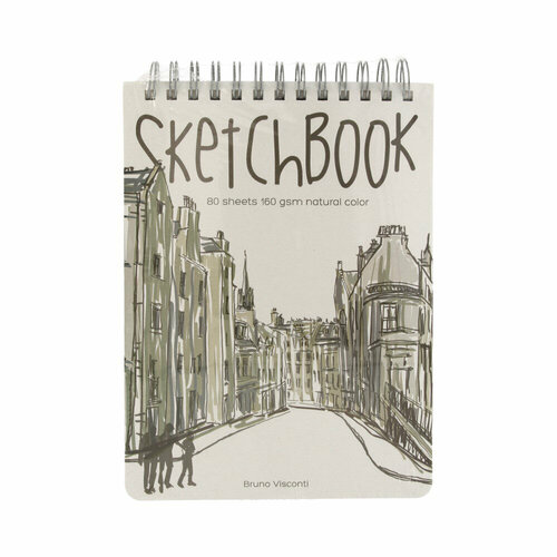 Bruno Visconti Скетчбук 160 г/м2 A4- 18.5 х 25 см на спирали 80 л. 1-552/04 в ассортименте