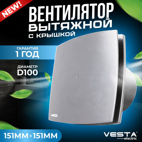 Вентилятор вытяжной с крышкой серебристый Vesta-Electric EF-100 Plus SILVER