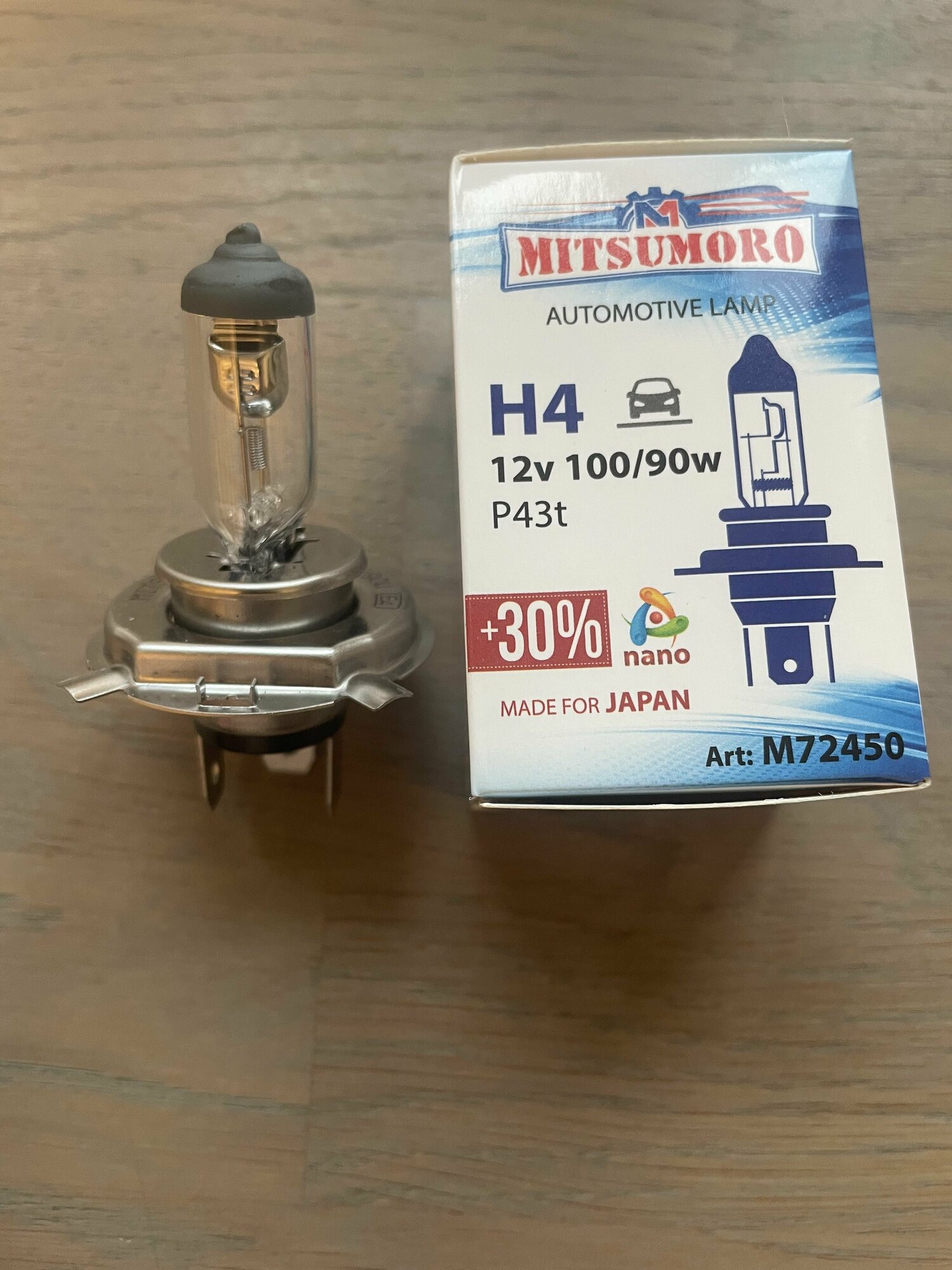 Галогеновая лампа Mitsumoro H4 12V 100/90W +30% P43t