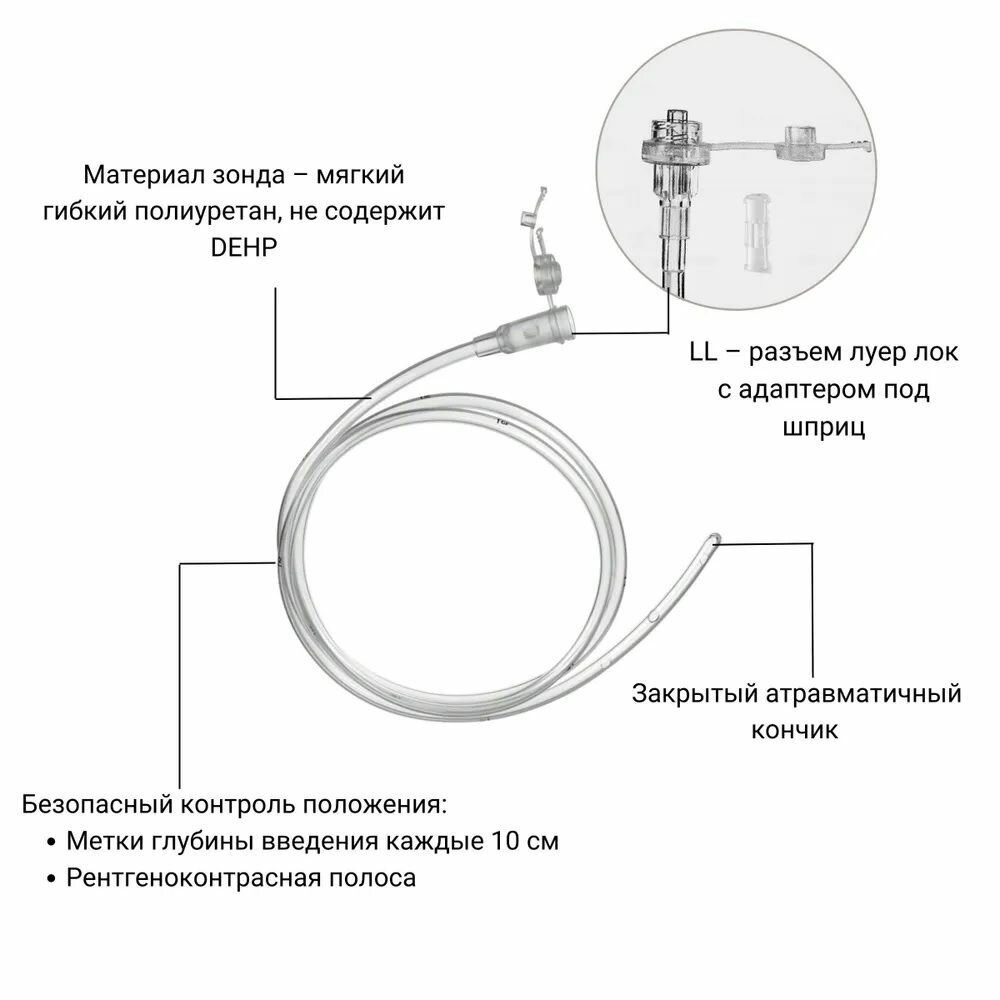 Картинки Нутритьюб Пед 06Ch длина 60см зонд желудочный педиатрический для длительной установки B.Braun