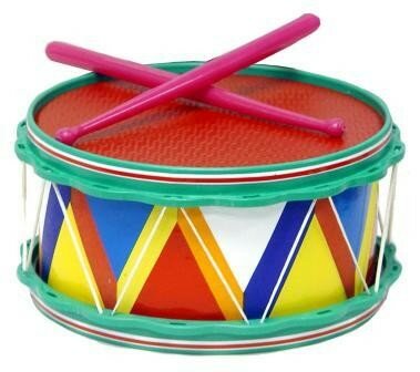 Барабан детский Тула с палочками, пластиковый "Дружок" звук спокойный (С2-3/с-24)