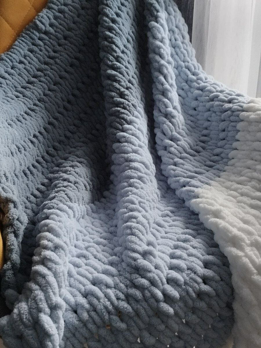 фото Плед вязанный