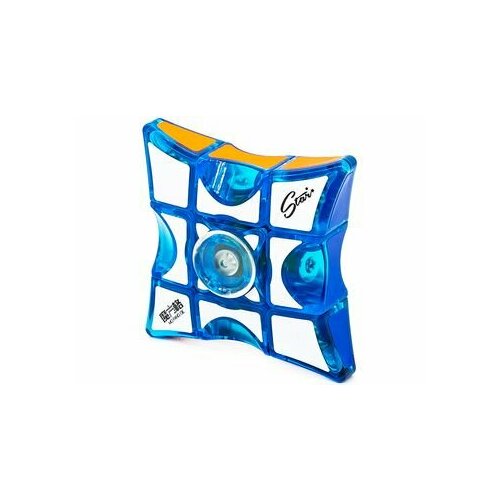 Головоломка-спиннер QiYi (MoFangGe) 1x3x3 Fidget Spinner Floppy, прозрачный синий головоломка спиннер qiyi mofangge 3x3x1 windmill floppy tiled