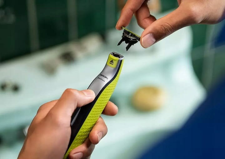 Сменные лезвия для триммеров Philips OneBlade QP430/50, для бороды и лица, нержавеющая сталь/пластик, 3шт. — фото 1