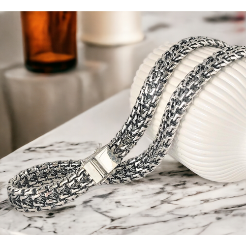 Цепь Леона серебро 925 проба чернение длина 65 см средний вес 115 г серебристый 52250₽