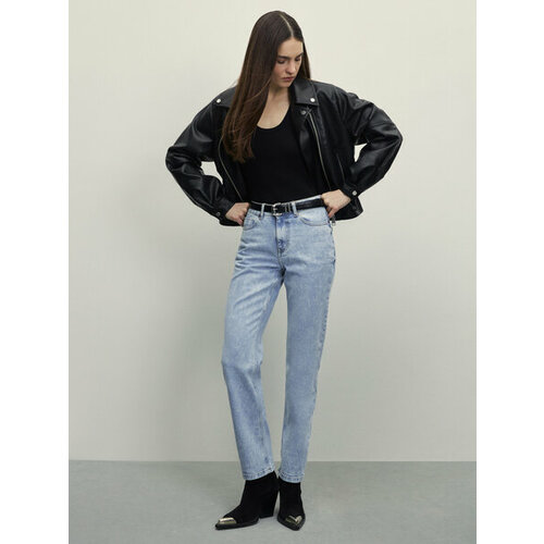 фото Джинсы зауженные zarina, размер xl (ru 50)/170, светлый индиго