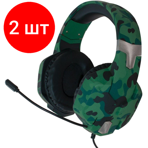 Комплект 2 штук, Гарнитура RITMIX RH-566M Gaming Khaki Компьтерная 3.5 мм TRS (80001154) гарнитура ritmix rh наушники игровая гарнитура проводная