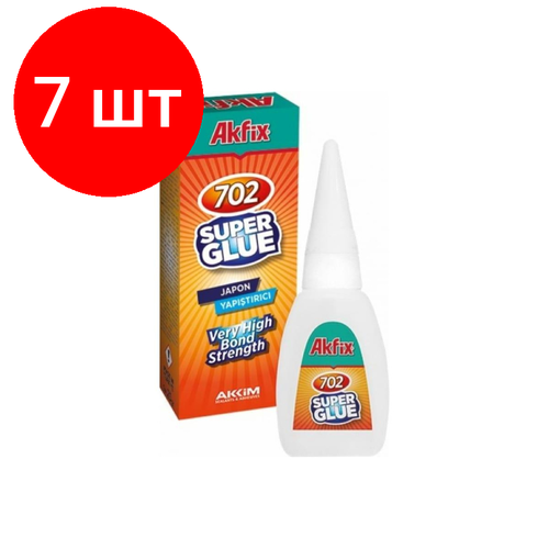 akfix суперклей akfix 702 65g Комплект 7 штук, Клей секундный Akfix 702, 25 гр (GA020)