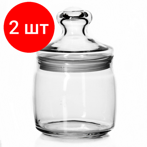 фото Комплект 2 штук, банка для сыпучих продуктов стекло с крышкой cesni 0.5 л pasabahce