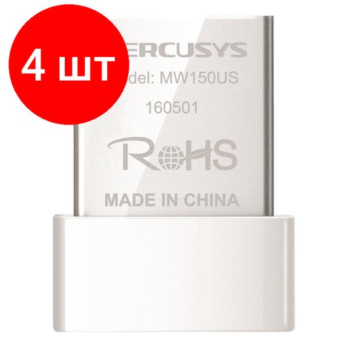 адаптер mercusys mw150us n150 nano wi fi usb адаптер Комплект 4 штук, Сетевой адаптер Wi-Fi Mercusys MW150US