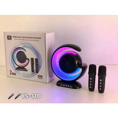 Беспроводной светильник с Bluetoоth колонкой и караоке с 2 микрофонами Черный 335000₽