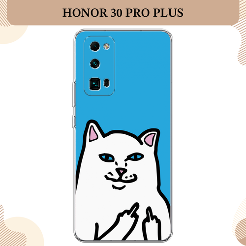 Силиконовый чехол Кот жесть на Honor 30 Pro Plus / Хонор 30 Про Плюс силиконовый чехол на honor 30 pro plus хонор 30 про плюс кот призыватель погоды