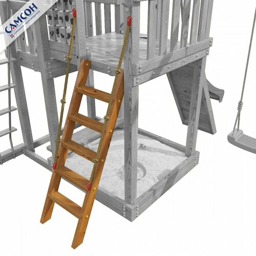 Лестница деревянная для детских площадок, 155 * 44 см, без поручней