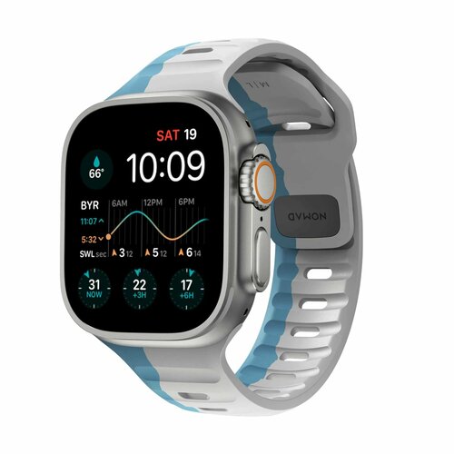 Ремешок Nomad Sport Strap для Apple Watch 49/45/44/42 мм Lunar Gray/Electric Blue