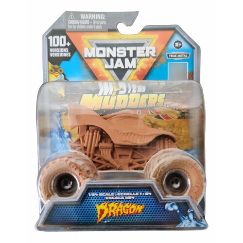 Машинка Monster Jam 1:64 Mystery Mudders Драгон 6065345 машинки monster jam траки меняющие цвет 1 64 2шт 6060877