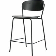 Стул полубарный Torfrid для кухни лофта черный деревянное сиденье со спинкой Bergenson Bjorn BB0000104