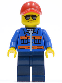 Минифигурка Lego City Blue Jacket with Pockets and Orange Stripes cty0500