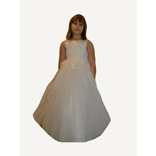 фото Школьное платье, размер 152, белый magicland