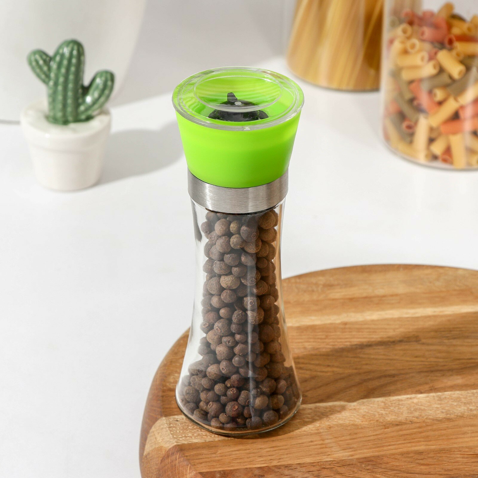 Мельница для специй ручная солонка механическая Доляна «Модерн» 200 мл цвет зеленый