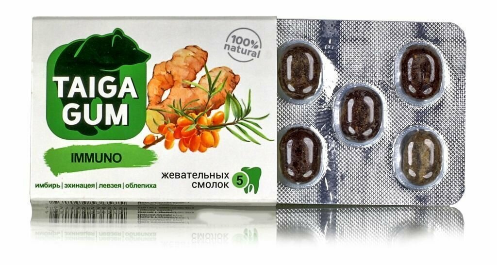 Смолка жевательная TAIGA GUM IMMUNO"4гр"