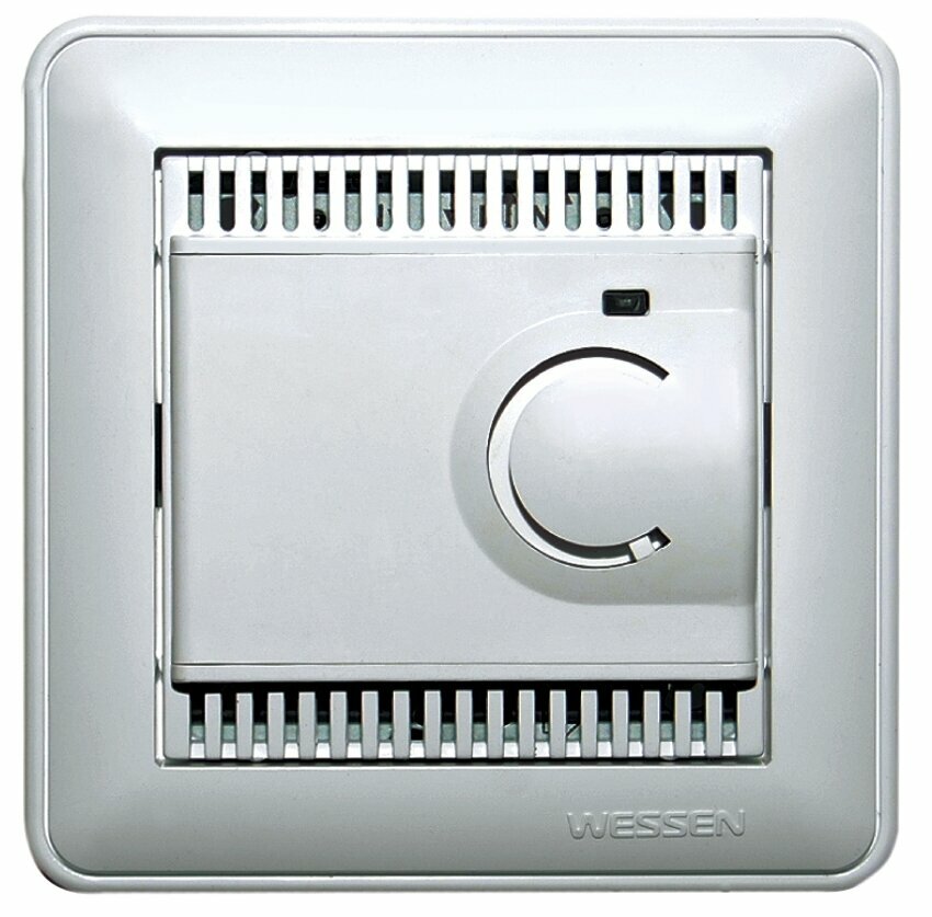 Systeme Electric Wessen 59 Беж Регулятор теплого пола с датчиком +5 до +50°C, 10А (в сборе, с рамкой) TES-151-28
