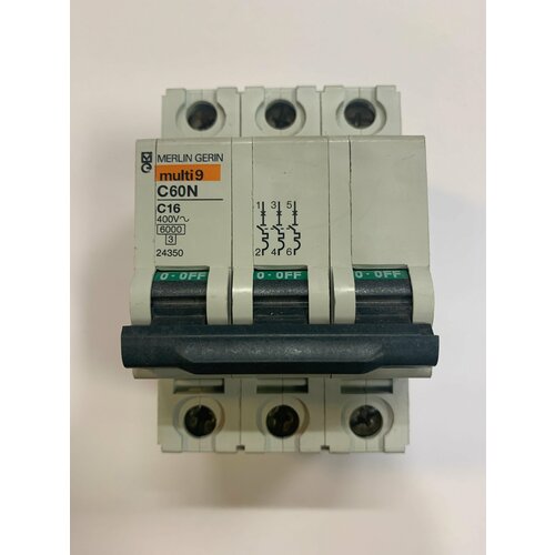 Автоматический выключатель Merlin Gerin Multi9 24350, 3 полюса, 16 А, 400 В, кривая C