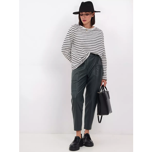 фото Брюки бананы ленара, размер 50, зеленый