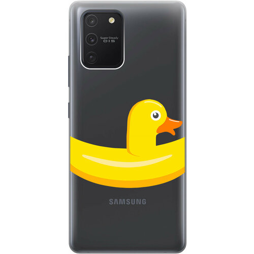 Силиконовый чехол на Samsung Galaxy S10 Lite, Самсунг С10 Лайт с 3D принтом Duck Swim Ring прозрачный матовый soft touch силиконовый чехол на samsung galaxy s10 самсунг с10 с 3d принтом duck swim ring черный