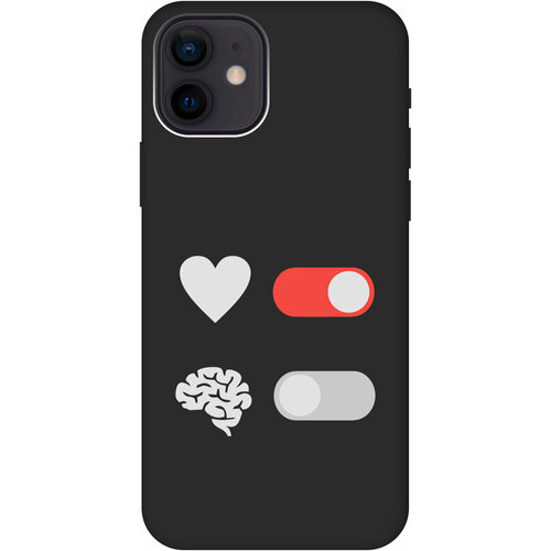 Силиконовый чехол на Apple iPhone 12 / 12 Pro / Эпл Айфон 12 / 12 Про с рисунком Brain Off W Soft Touch черный силиконовый чехол на apple iphone 12 12 pro эпл айфон 12 12 про с рисунком brain plus heart w soft touch черный