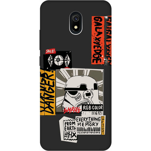 Матовый Soft Touch силиконовый чехол на Xiaomi Redmi 8A, Сяоми Редми 8А с 3D принтом Stormtrooper Stickers черный матовый soft touch силиконовый чехол на xiaomi redmi s2 сяоми редми с2 с 3d принтом stormtrooper stickers черный