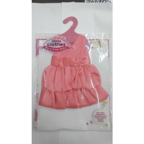 Одежда для кукол: платье, атласное, (розовый цвет) 24*13см
