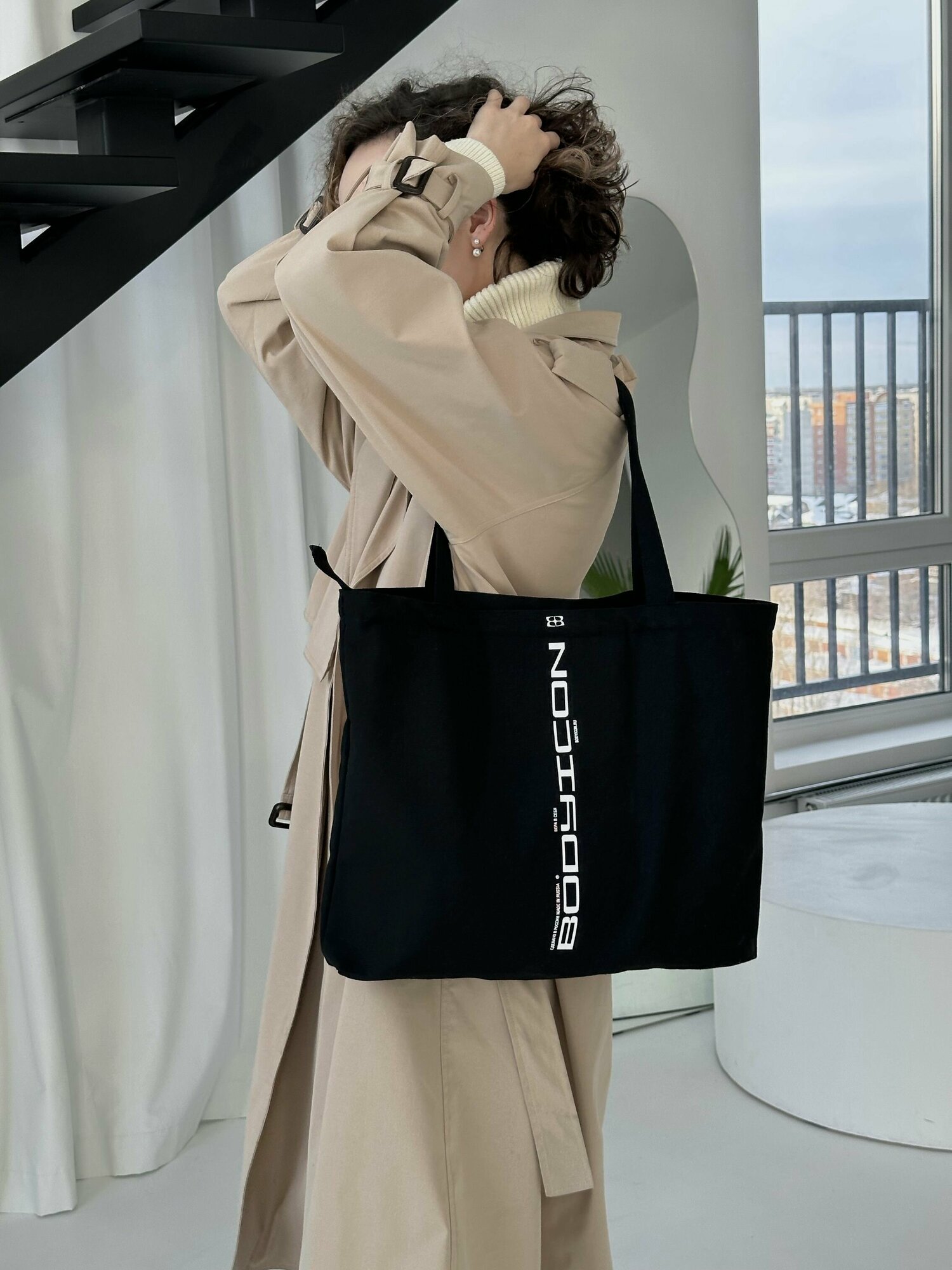 фото Сумка женская шоппер BODY ICON сумка на плечо черная