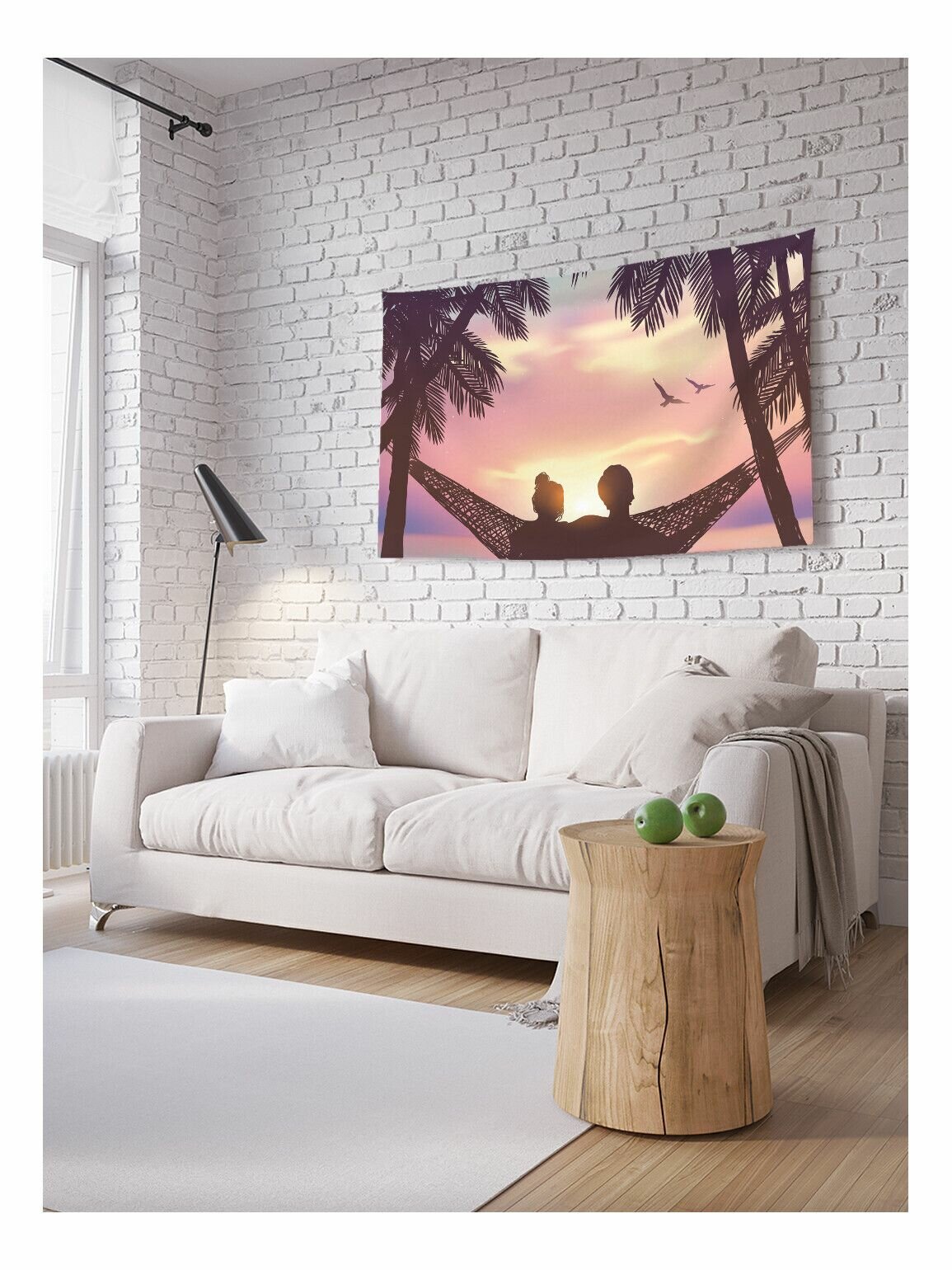 Горизонтальное фотопанно на стену JoyArty "Пара на закате", из ткани, 100х150 см, серия День св. Валентина
