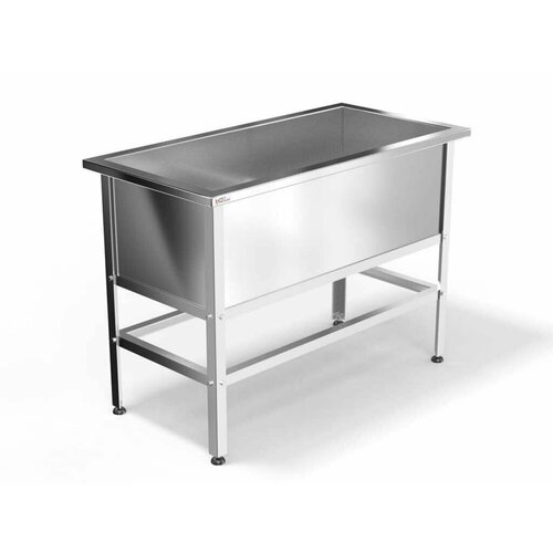 Ванна котломоечная сварная 1 секц. 1200*730*850, серия Стандарт+, 1 м/о 1100*630*400 нерж. сталь AISI 430, толщина 0,8 мм; нерж. уголок AISI 430, 1,5 мм толщиной, обвязка