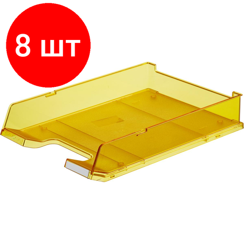 Комплект 8 штук, Лоток горизонтальный HAN с инд. окном прозрачно-желтый арт. HA1020/25, C4