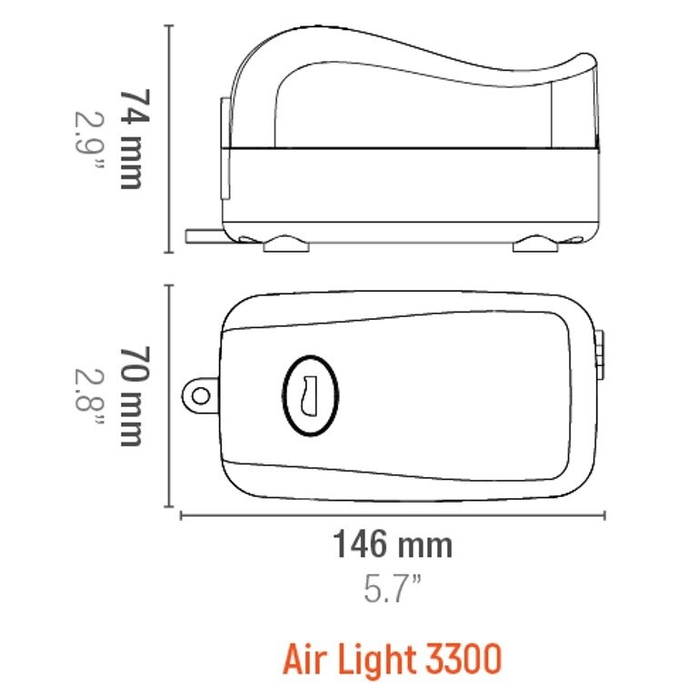 Sicce Компрессор AIRlight 3300 200л/ч два выхода+регулятор подачи воздуха73х140хh65 мм - фото №5