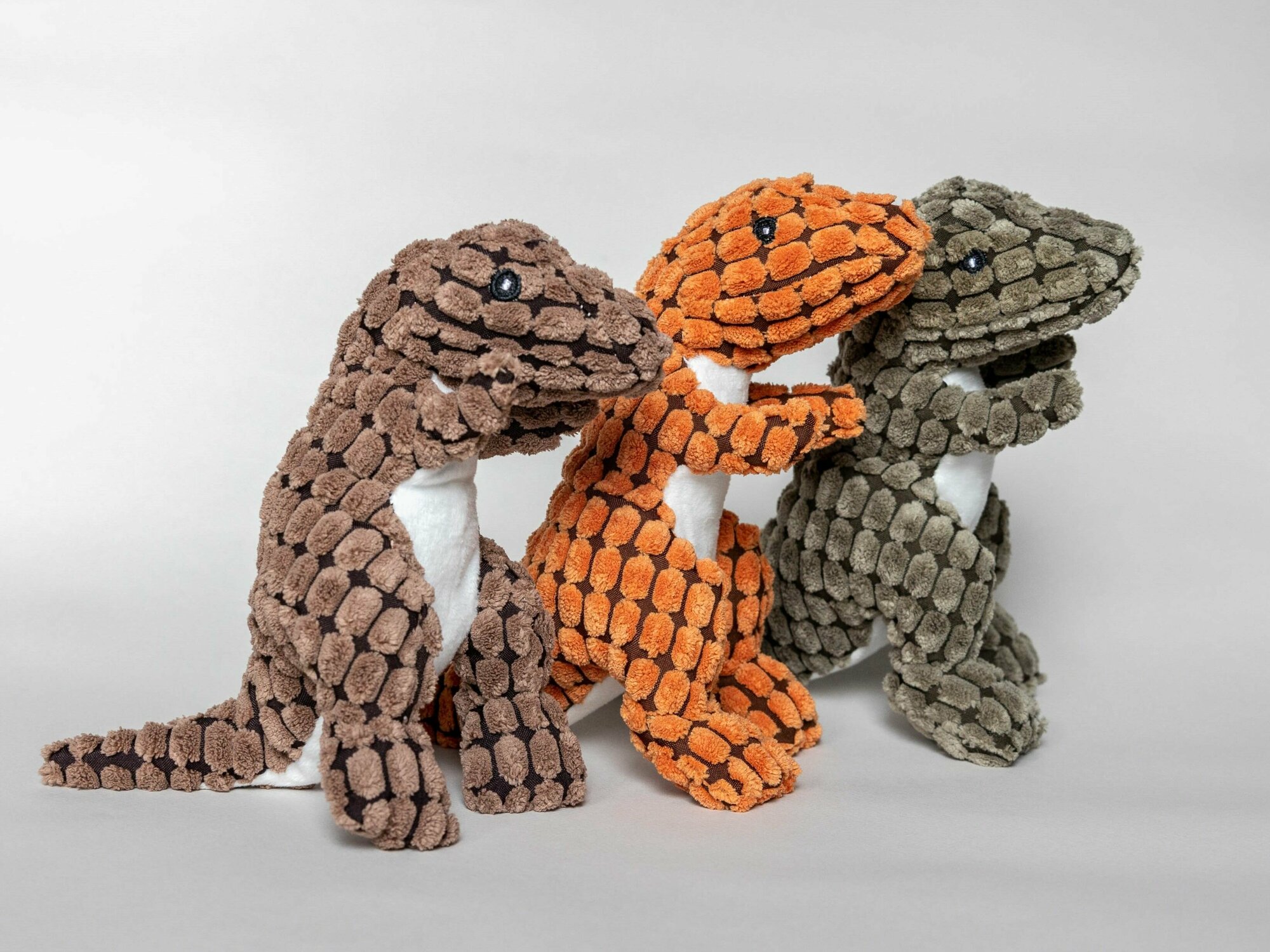 Игрушка для собак, Динозаврик, с пищалкой, для щенков и мелких собак, коричневый - фотография № 9