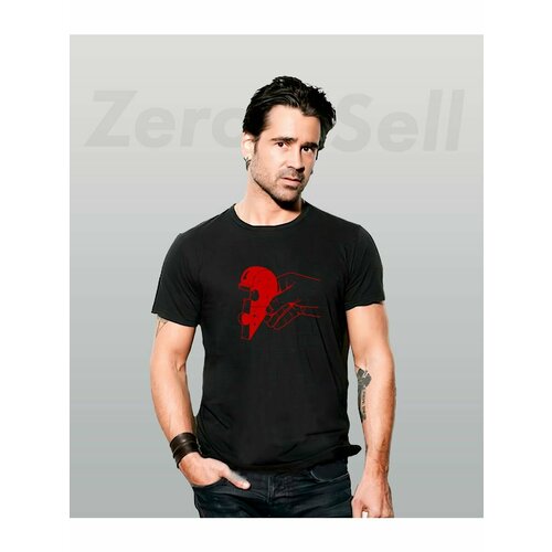 фото Футболка футболка парная хлопковая унисекс половина сердца, размер 3xs, черный zerosell