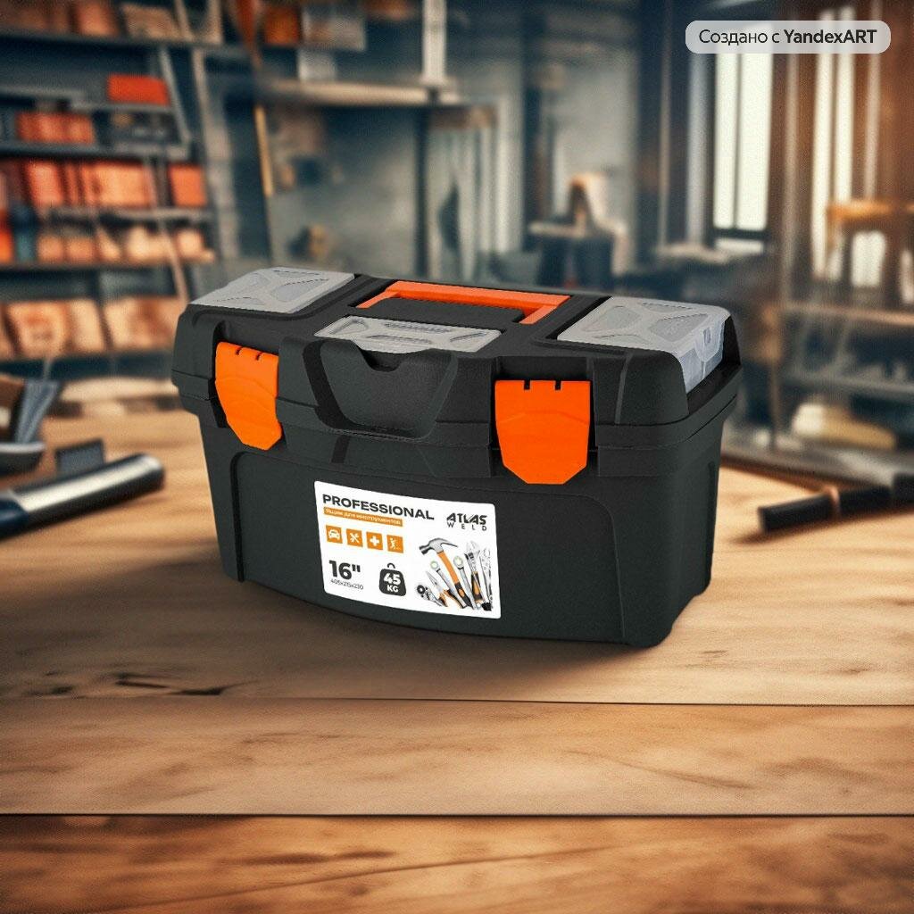 Ящик для инструментов Рrofessional 16" чёрный/оранжевый, 408х218х223