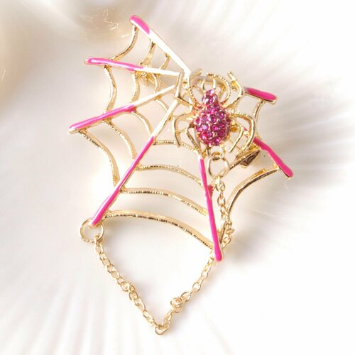 Брошь Antik Hobby, золотой, розовый дизайнерская брошь паук с кристаллами