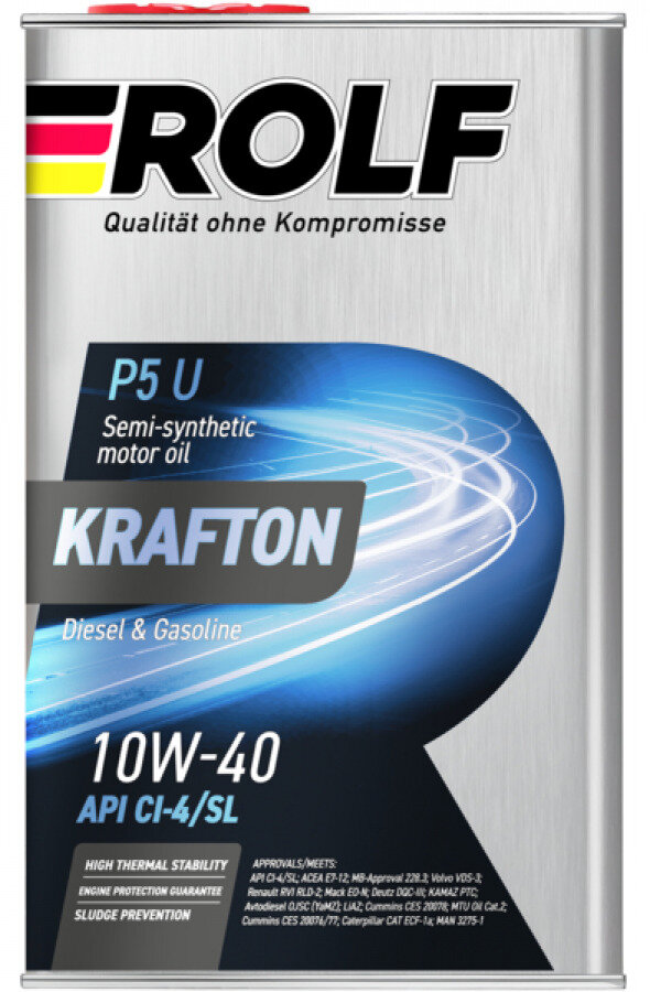 Моторное масло ROLF KRAFTON P5 U 10W-40, 4L