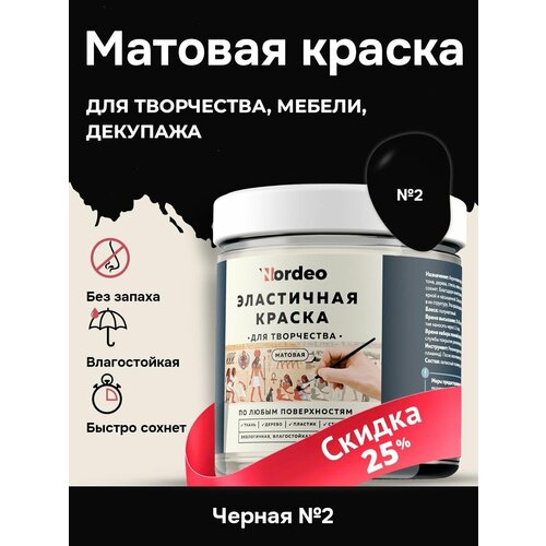 Краска для мебели матовая без запаха - цвет черный