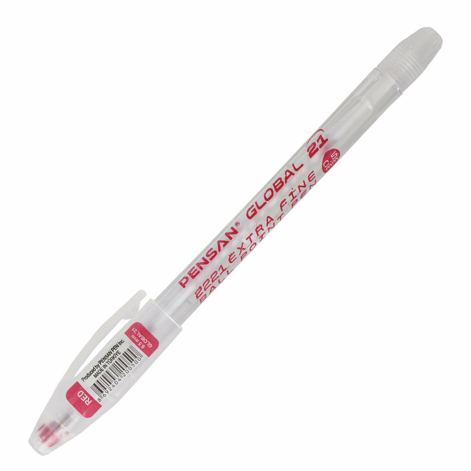 Ручка шариковая 1 шт Pensan "Global-21", красная, 0,5мм