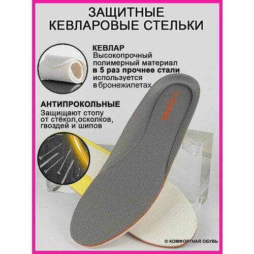 Кевларовые стельки защитные антипрокольные Saicou черные KIS36