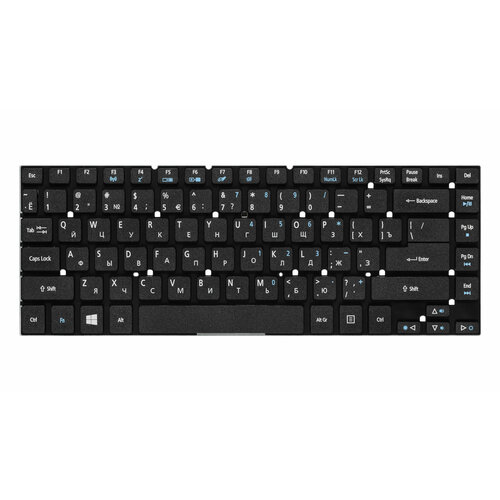 клавиатура для ноутбука acer aspire 3830 4830t 4755 4755g es1 421 series плоский enter чёрная без рамки pn kbi140a292 Клавиатура без рамки для Acer Aspire ES1-520, 3830TG, ES1-522, ES1-511 и др