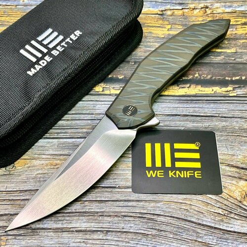 Нож складной WeKnife WE22008A-3 Merata, CPM-20CV Blade, Flame Titanium Handle складной нож we knife vision r сталь cpm 20cv рукоять титан